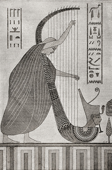 Blind Harpist Playing Harp With The Red Crown Of Lower Egypt After The Drawing James Bruce From A Mural In The Tomb Of Pharoah Ramses Iii Valley Of The Kings Egypt From Kunstgeschichte In Bildern Published 1902 Poster Ken Welsh # VARDPI12280280