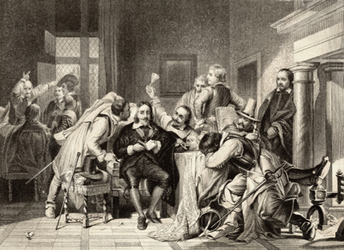 Charles I In The Guard Room Insulted The Soldiers Of Oliver Cromwell January 27th 1649 Charles I 1600 To 1649 King Of England Scotland Ireland From Illustrations Of English And Scottish History Published 1882 Hilary Jane Morgan # VARDPI12321124