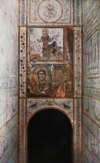 Fresco On The Entrance To The Catacomb Of Callixtus Aka The Cemetery Of Callixtus Appian Way Rome Italy The Lower Fresco Represents Christ And St Urban From Roma Sacra Published 1925 Poster Print by Ken Welsh / Design Pics - Item # VARDPI12310262