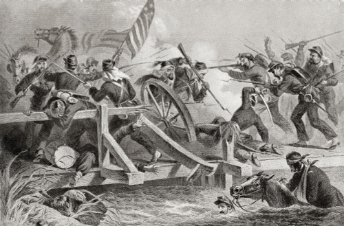 The retreat by Union Forces after the Battle of Bull Run aka the Battle of First Manassas July 21 1861 during the American Civil War From Hutchinson's History of the Nations published 1915 Poster by Ken Welsh / Design Pics - Item # VARDPI12512700