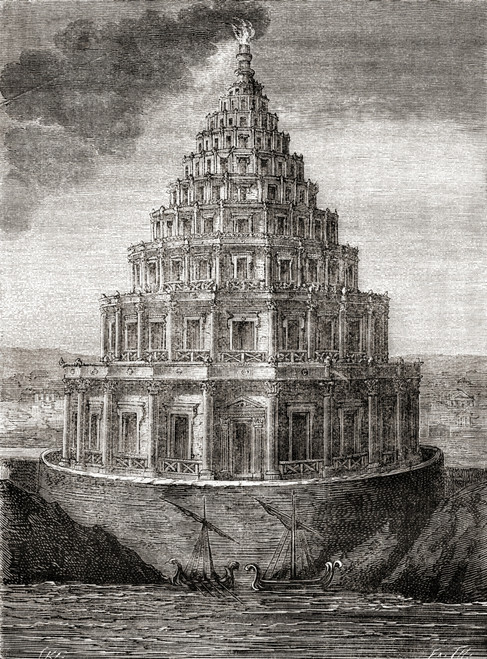 A Nineteenth Century Imaginary Depiction Of The Lighthouse Of Alexandria Aka Pharos Of Alexandria A Lighthouse Built The Ptolemaic Kingdom Between 280 And 247 Bc From Les Merveilles De La Science Published C 1870 Poster Ken Welsh # VARDPI12290007