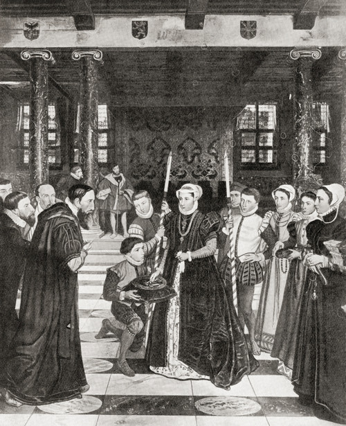 Margaret of Parma given the keys of Antwerp Belgium 1559 Margaret of Parma 1522 1586 Governor of the Netherlands and Duchess consort of Florence Parma and Piacenza From Hutchinson's History of the Nations published 1915 Ken Welsh # VARDPI12512898