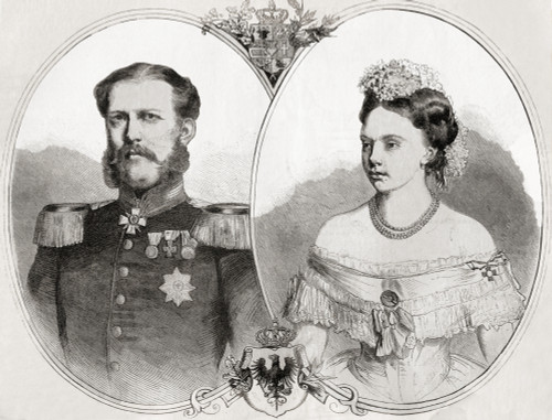 Duke William Or Willem Of Mecklenburg-Schwerin 1827 - 1879 And His Wife Princess Frederica Wilhelmina Louise Elisabeth Alexandrine Of Prussia 1842 1906 From L'univers Illustre Published 1866 Poster by Ken Welsh / Design Pics - Item # VARDPI12280367