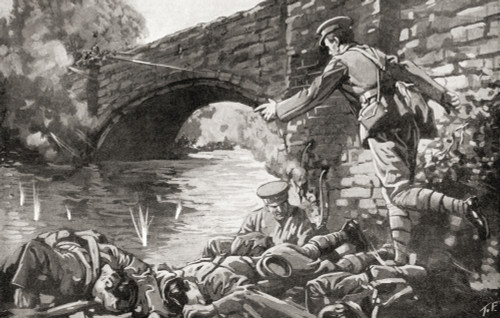 British Royal Engineers Killed Whilst Attempting To Light The Fuse And Blow Up A Bridge Crossing The River Aisne At Soissons France During Wwi From The War Illustrated Album Deluxe Published 1915 Poster by Hilary Jane Morgan - Item # VARDPI12285604