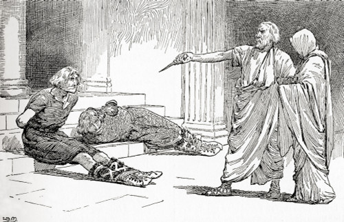A Scene From William Shakespeare's Play Titus Andronicus Act V Scene 2 Titus: "come Come Lavinia Look Thy Foes Are Bound" Illustration By Gordon Browne From The Works Of William Shakespeare Published 1896 Poster by Ken Welsh - Item # VARDPI12289965