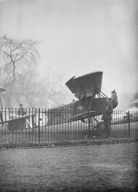 Magic lantern slide WW1 1914-1918 World war one images British aircraft with soldier on guard Display of captured German weapons and artillary at Horse Guards Parade London 3rd November 1915 Poster by John Short / Design Pics - Item # VARDPI12510900