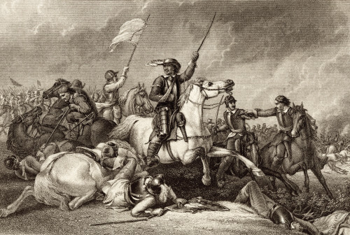 Oliver Cromwell Battle Marston Moor Leading A Charge After Being Wounded Right Arm During First English Civil War 1644 Oliver Cromwell 1599 1658 English Military Political Leader Illustrations English Scottish History Published 1882 # VARDPI12321122 Oliver Cromwell Battle Marston Moor Leading A Charge After Being Wounded Right Arm During First English Civil War 1644 Oliver Cromwell 1599 1658 English Military Political Leader Illustrations English Scottish History Published 1882 # VARDPI12321122