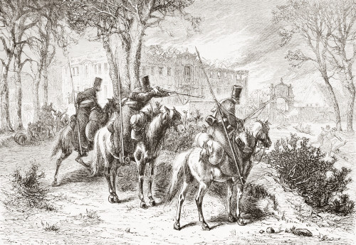 Russian Soldiers Attacking The Chateau Of Count Gebuchow During The January Uprising Of 1863 Between The Former Polish-Lithuanian Commonwealth And The Russian Empire From L'univers Illustre Published June 1863 Poster Ken Welsh - Item # VARDPI12324016