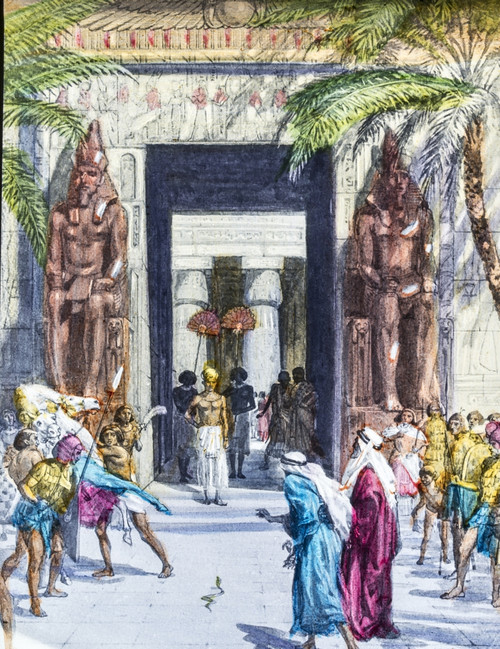 A Hand Coloured Magic Lantern Slide Circa 1900the Lord Said To Moses And Aaron when Pharaoh Says To You Êperform AA Miracle' Then Say To Aaron Êtake Your Staff And Throw It Down Before Pharaoh' And It Will Become AA Snake John Short # VARDPI12329403