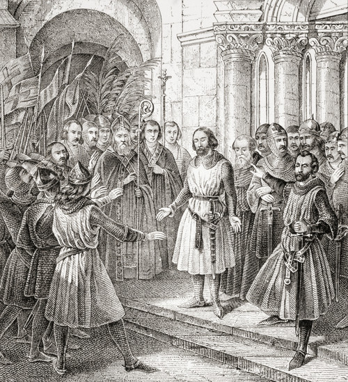 Godfrey Bouillon1060-1100 Frankish Knight A Leader First Crusade Here Being Elected King Jerusalem After Capture City Though He Refused Accept Title L'histoire Universelle Ancienne Et Moderne Published Strasbourg Circa 1860 Ken Welsh # VARDPI12280475