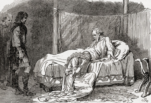 A Scene William Shakespeare's Play King Lear Act Iv Scene 7 Lear: "i Pray Weep Not If You Have Poison Me I Will Drink It I Know You Do Not Love Me Your Sisters Have I Do Remember Done Me Wrong You Have Some Cause They Do Not" Illustration Gordon Brow