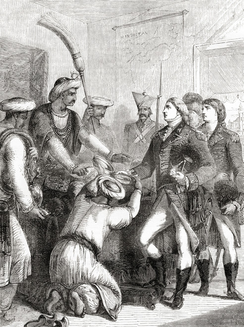 Shah Alam Ii Granting Rights Dominion Bengal Behar Odisha Return Annexed Territories Nawab Awadh Lord Clive 1765 Ali Gauhar 1728 1806 Aka Shah Alam Ii Fifteenth Mughal Emperor Major-General Robert Clive 1st Baron Clive 1725 1774 Aka Clive India Comma