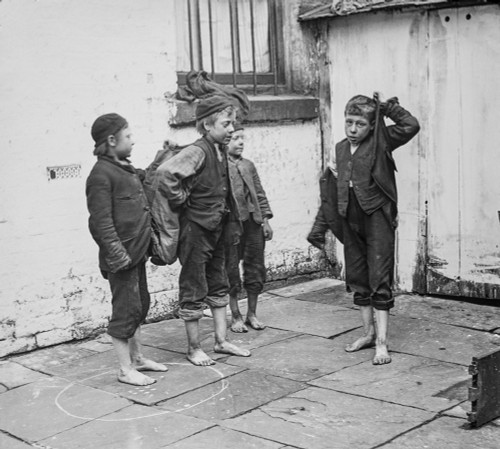 Magic lantern slide circa 1900VictorianSocial History Street children Victorian times were found abundance living alleys side streets Many were orphans but a large part street children were neglectful alcoholic families where abuse was norm Faced cho