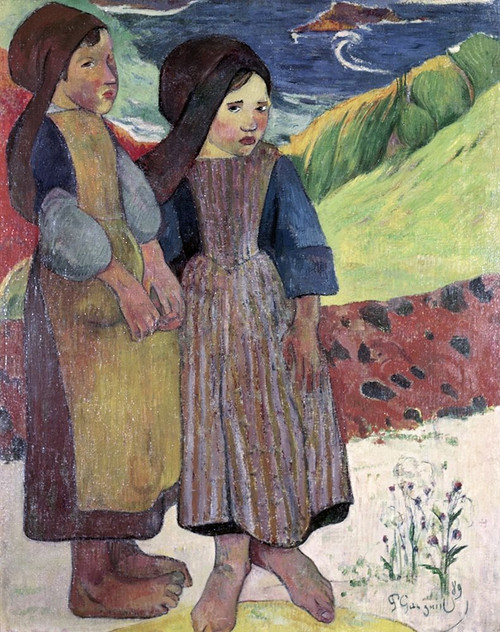 Two Breton Girls By The Sea Poster Print by Paul Gauguin - Item # VARPDX277666
