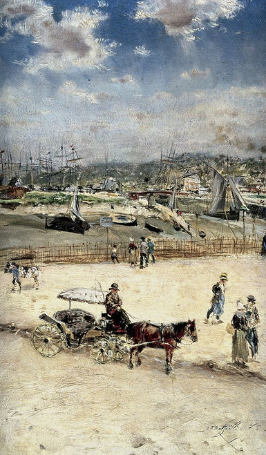 La Plage a Trouville Poster Print by Jean-Francois Raffaelli - Item # VARPDX279511