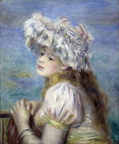 Young Girl in a Lace Hat Poster Print by Pierre-Auguste Renoir - Item # VARPDX279698
