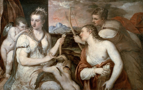 Venus Blindfolding Cupid Poster Print by Titian Titian - Item # VARPDX280576
