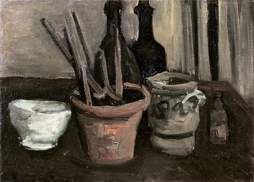 Still Life with Paintbrushes in a Pot Poster Print by Vincent Van Gogh - Item # VARPDX281307
