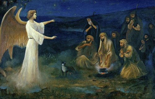 Angel Announcing the Birth of Christ to Shepherds Poster Print by Robert Leinweber - Item # VARPDX282357