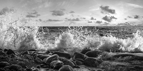 Waves crashing, Point Reyes, California (detail, BW) Poster Print by Pangea Images Pangea Images - Item # VARPDX2AP4996