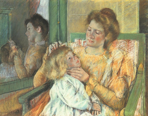 Mother Combing Her Childs Hair 1898 Poster Print by Mary Cassatt - Item # VARPDX372680