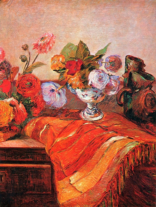 Asters On A Bureau Poster Print by Paul Gauguin - Item # VARPDX372956