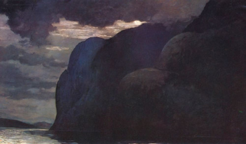 Cape Trinity Saguenay River Moonlight Poster Print by Winslow Homer - Item # VARPDX373210