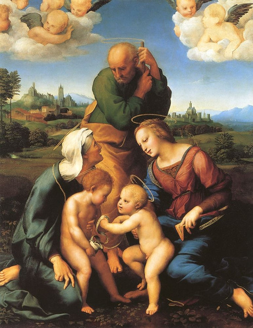 Holy Family With Saints Elizabeth And John Poster Print by Raphael Raphael - Item # VARPDX373970