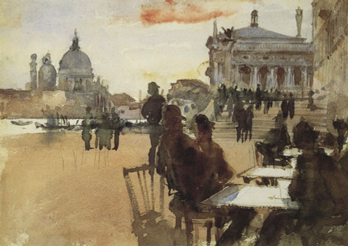 Cafe on the Riva degli Schiavoni Poster Print by John Singer Sargent - Item # VARPDX374195