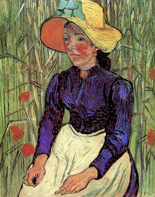 Young Peasant Woman Straw Hat Poster Print by Vincent Van Gogh - Item # VARPDX374593