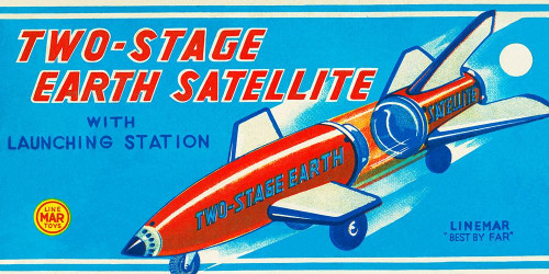 Two-Stage Earth Satellite Poster Print by Retrorocket Retrorocket