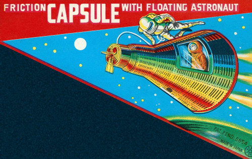Friction Capsule with Floating Astronaut Poster Print by Retrorocket Retrorocket - Item # VARPDX375940