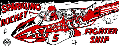 Sparkling Rocket Fighter Ship Poster Print by Retrorocket Retrorocket - Item # VARPDX375951