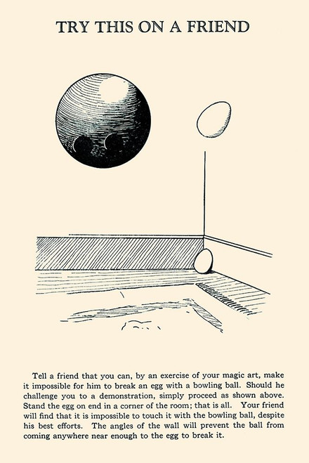 Try This on a Friend - Bowling Ball versus Egg Poster Print by Retromagic Retromagic - Item # VARPDX376251