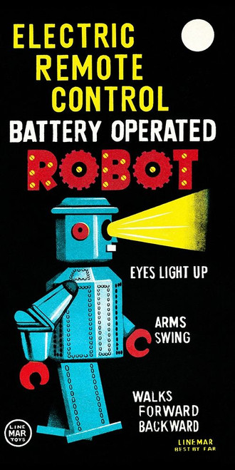 Electric Remote Control Battery Operated Robot Poster Print by Retrobot Retrobot