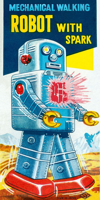 Mechanical Walking Robot with Spark Poster Print by Retrobot Retrobot - Item # VARPDX376380