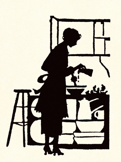 Homemaker Waters Plants in a Home Poster Print by Maxfield Parrish - Item # VARPDX394490