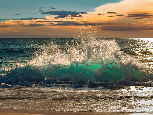 Wave crashing on the beach, Kauai Island, Hawaii Poster Print by Pangea Images Pangea Images - Item # VARPDX3AP4874