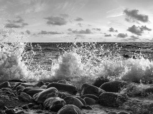 Waves crashing, Point Reyes, California (BW) Poster Print by Pangea Images Pangea Images - Item # VARPDX3AP4997