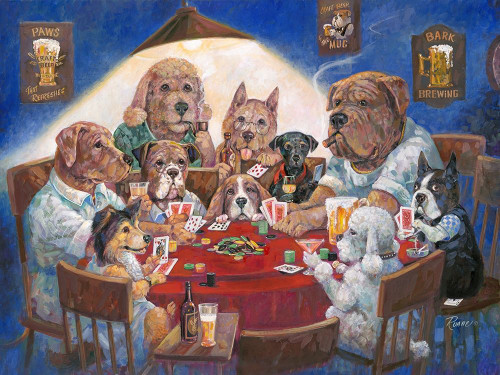 Poker Dogs Poster Print by Ruane Manning - Item # VARPDX40887