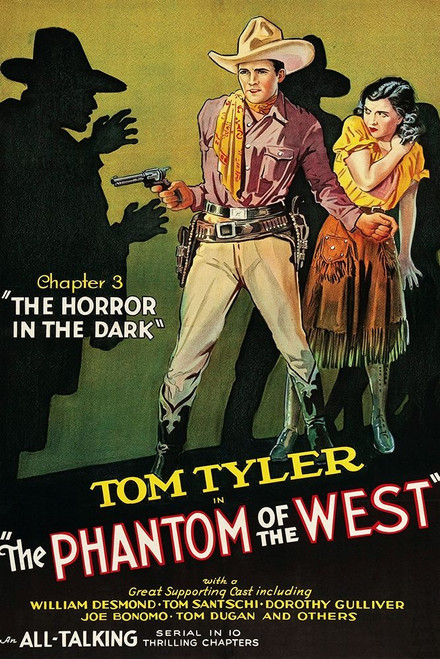 Vintage Westerns: Phantom of the West - Horror in the Dark Poster Print by Unknown Unknown - Item # VARPDX449903