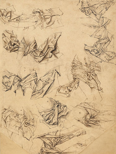 Studies of Christs Loincloth (recto); Studies of Bookbindings and of Christs Loincloth (verso) Poster Print by Master of the Coburg Roundels Master of the Coburg Roundels - Item # VARPDX456112