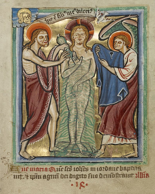 The Baptism of Christ Poster Print by Unknown 12th Century English Illuminator - Item # VARPDX457565