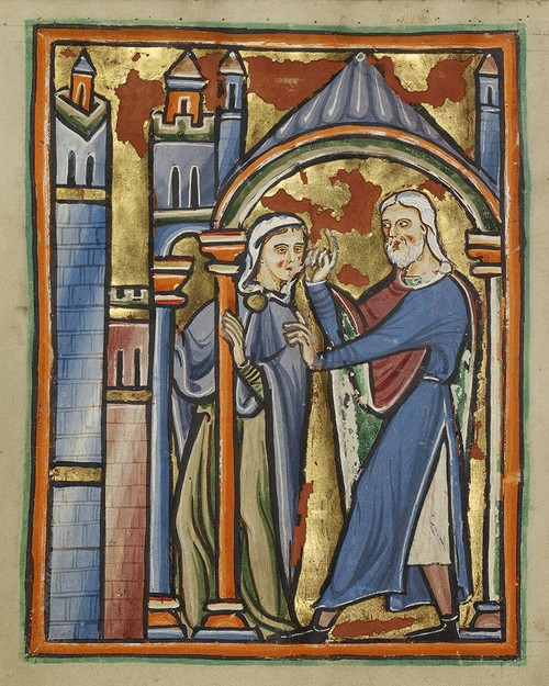 The Meeting at the Golden Gate Poster Print by Unknown 12th Century English Illuminator - Item # VARPDX457576