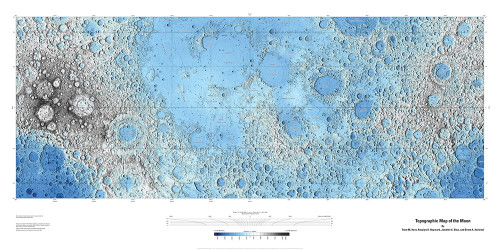 Decorative Topographic Map of the Moon, Projection Poster Print by United States Geological Survey United States Geological Survey - Item # VARPDX458144