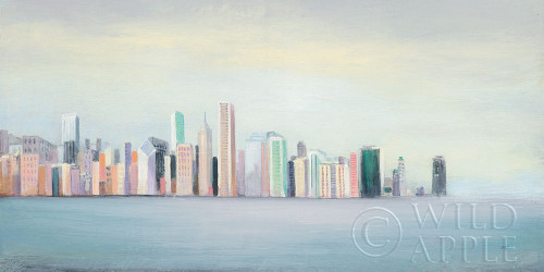 New York Skyline Blue Crop Poster Print by Julia Purinton - Item # VARPDX46139