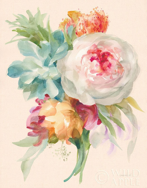 Garden Bouquet I on Peach Linen Poster Print by Danhui Nai - Item # VARPDX46977