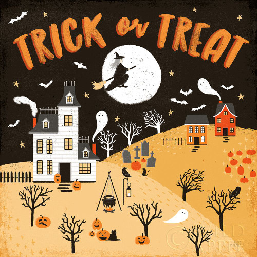 Spooky Village III Orange Poster Print by Laura Marshall - Item # VARPDX49228