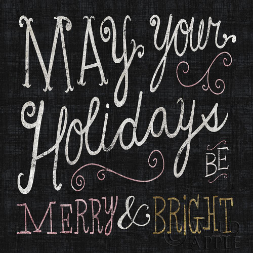 Quirky Christmas Merry and Bright Metallic Poster Print by Michael Mullan - Item # VARPDX50313
