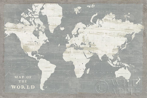 Slate World Map Poster Print by Sue Schlabach - Item # VARPDX51520